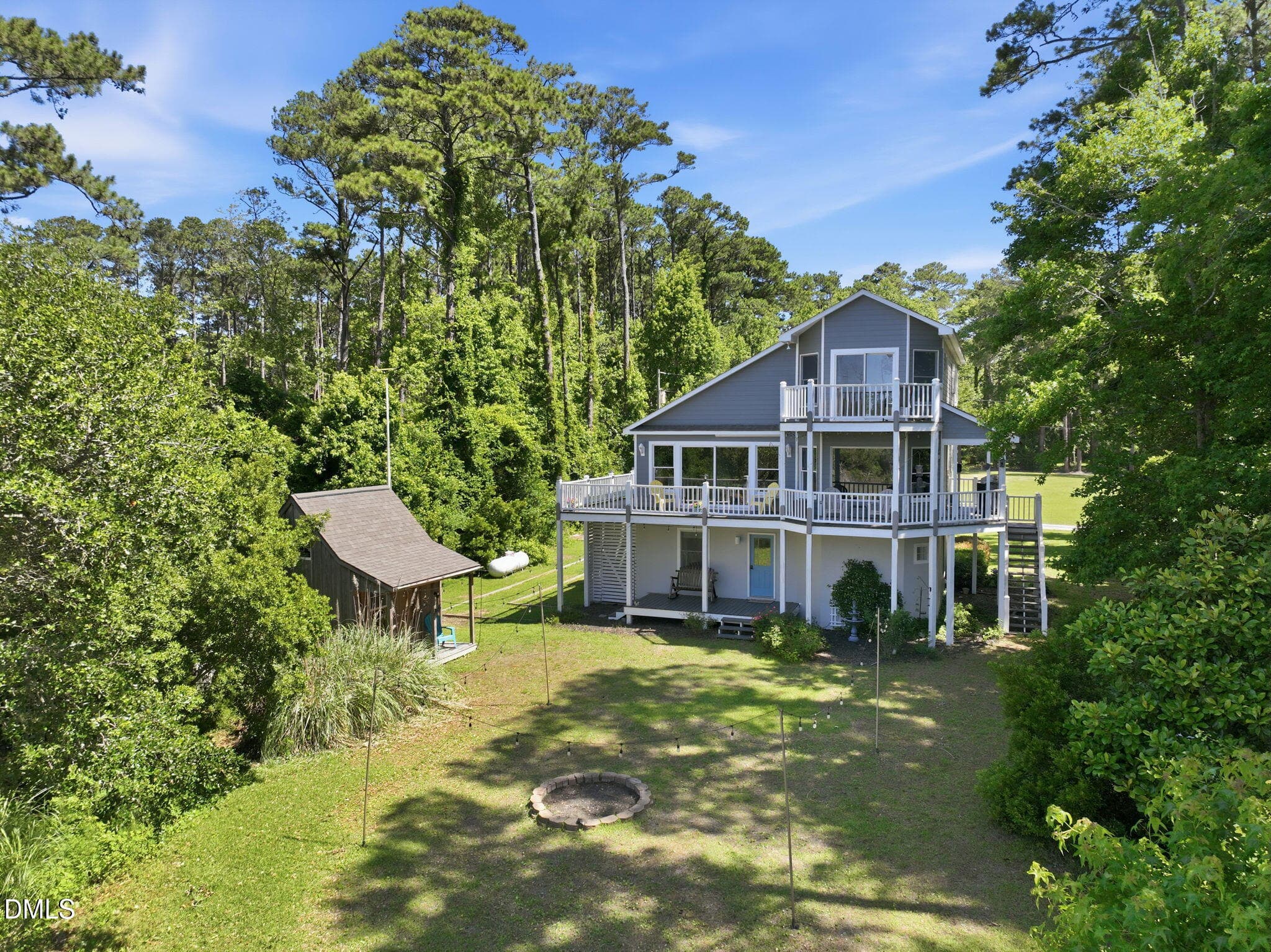 Aerial Deck Side - 174 Windy Point Road, Beaufort, NC 28516