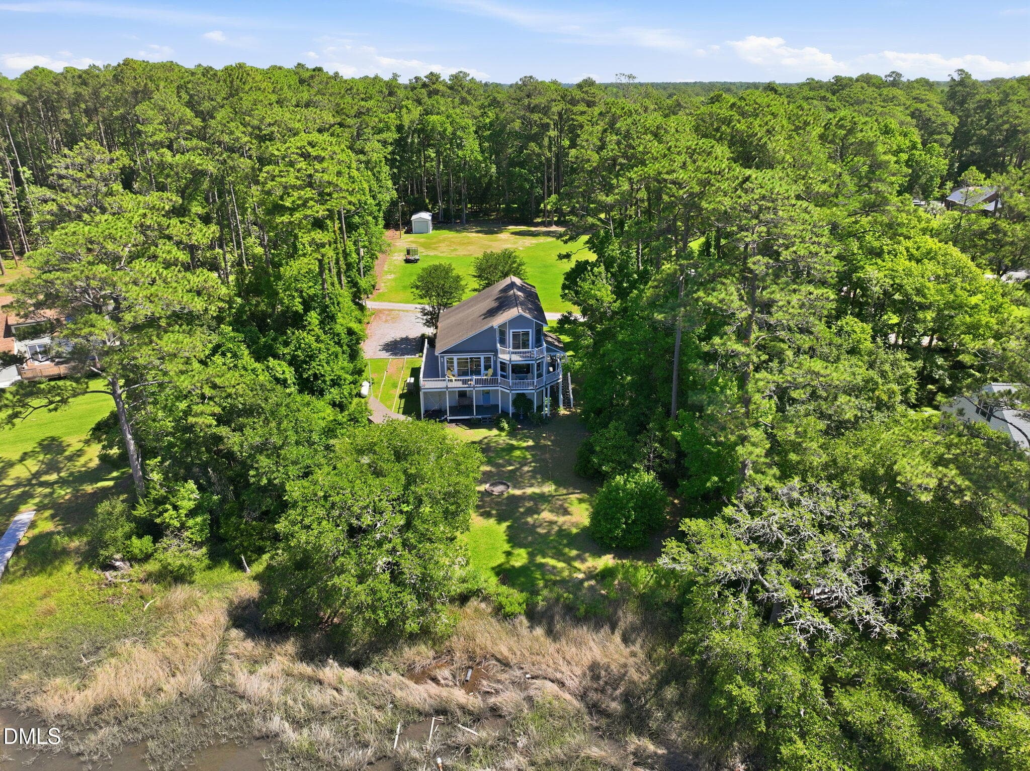 Aerial - Marsh Side - 174 Windy Point Road, Beaufort, NC 28516