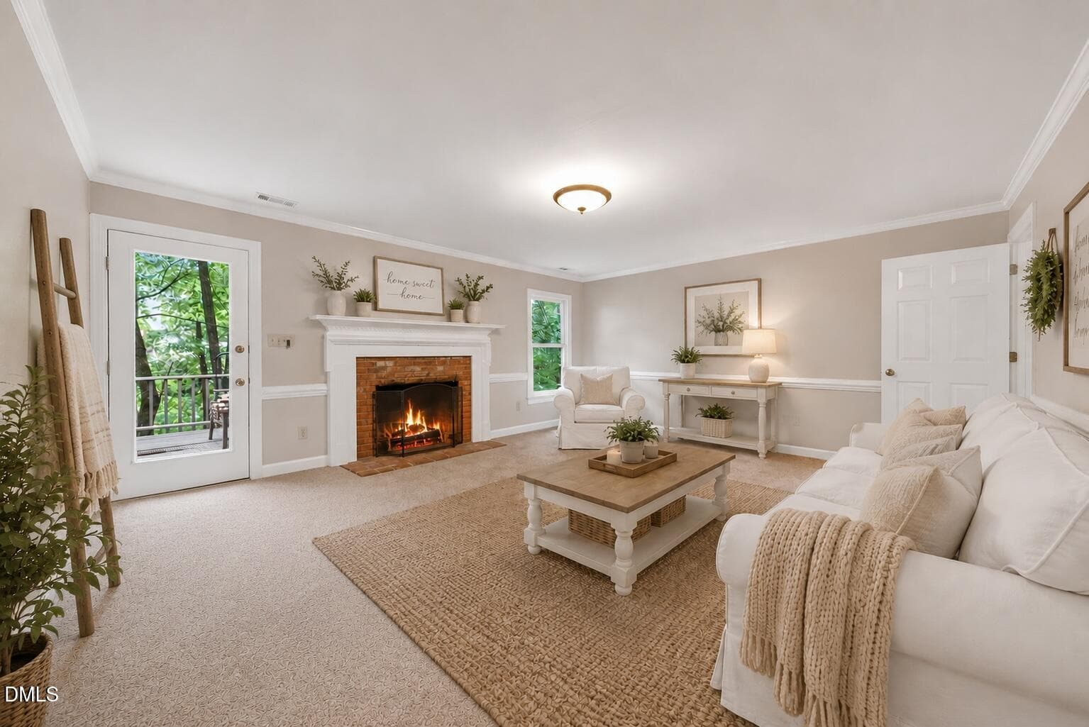 Family/Living Room Virtually Staged - 4907 Fortunes Ridge Drive, Durham, NC 27713, Durham
