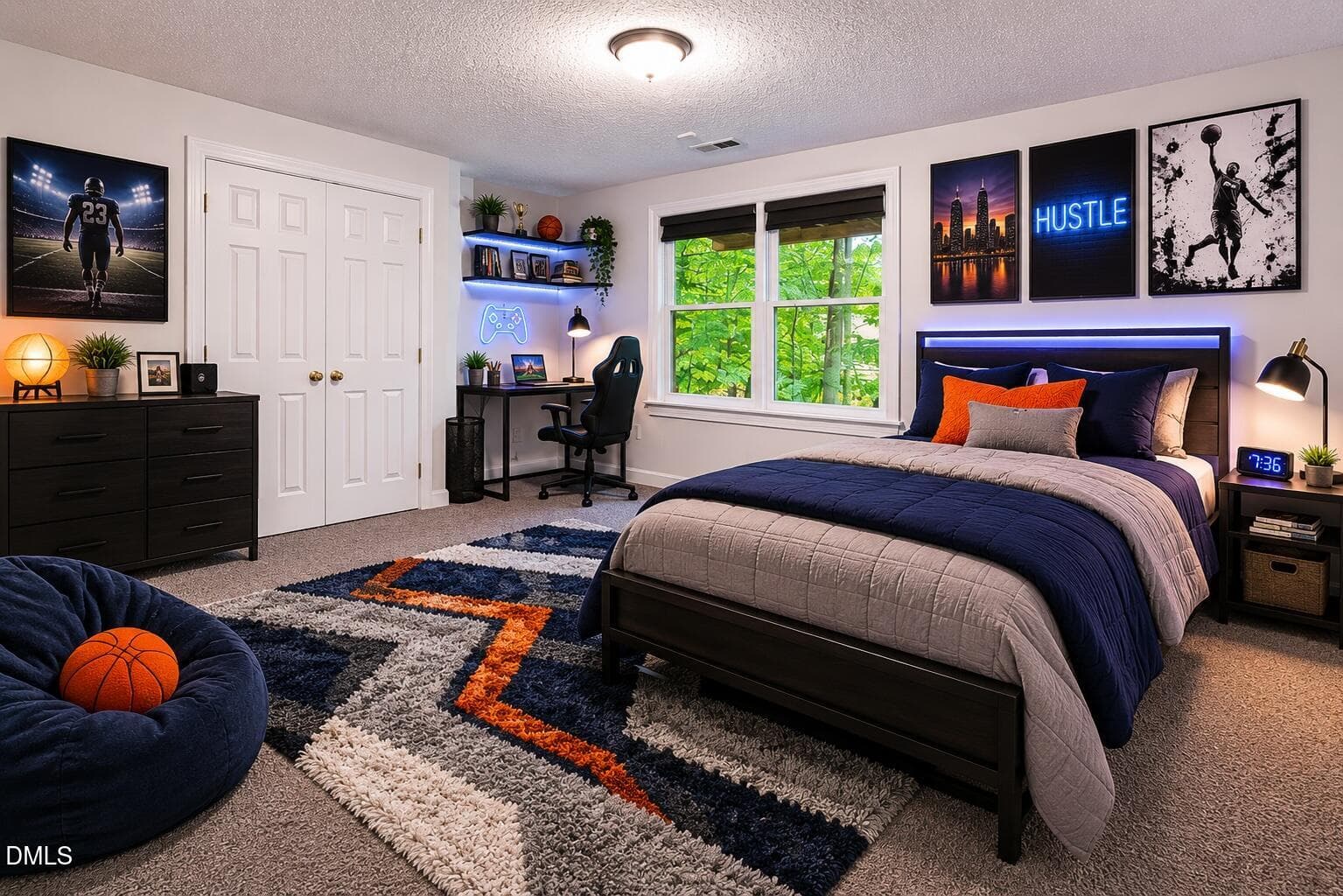 Basement Bedroom Virtually Staged - 4907 Fortunes Ridge Drive, Durham, NC 27713, Durham