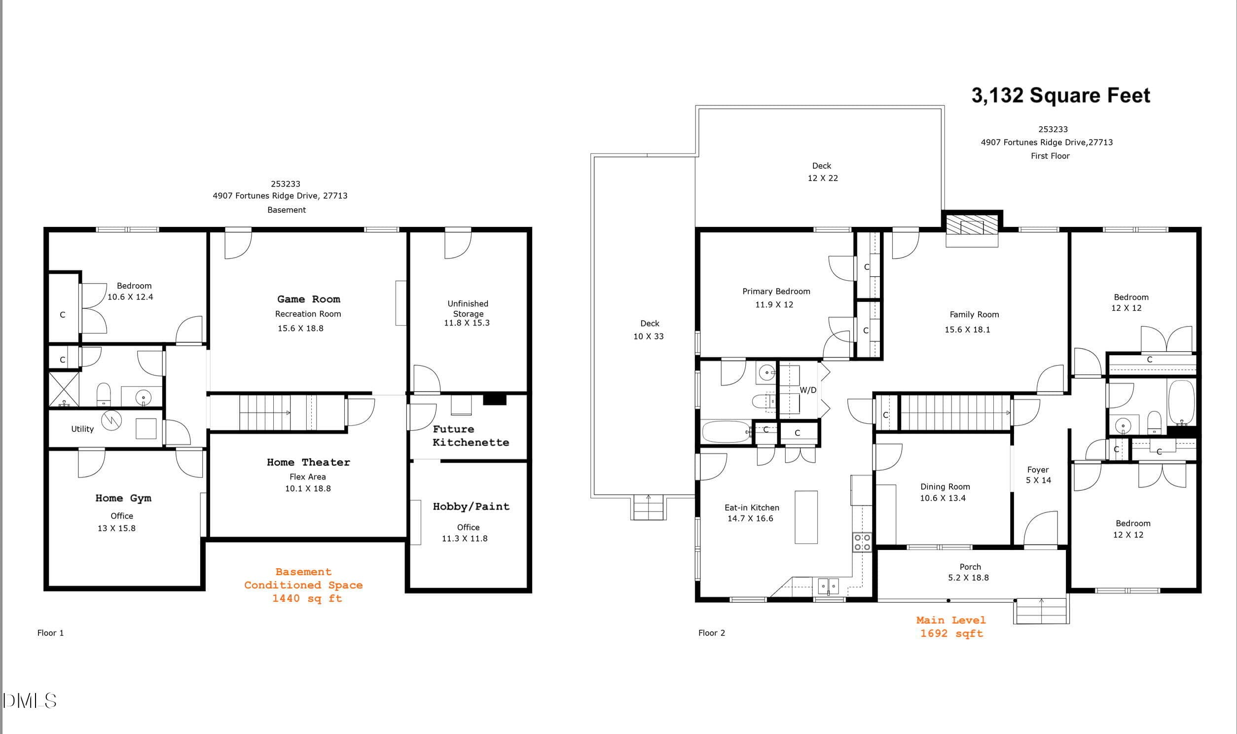 Floor Plan - 4907 Fortunes Ridge Drive, Durham, NC 27713, Durham