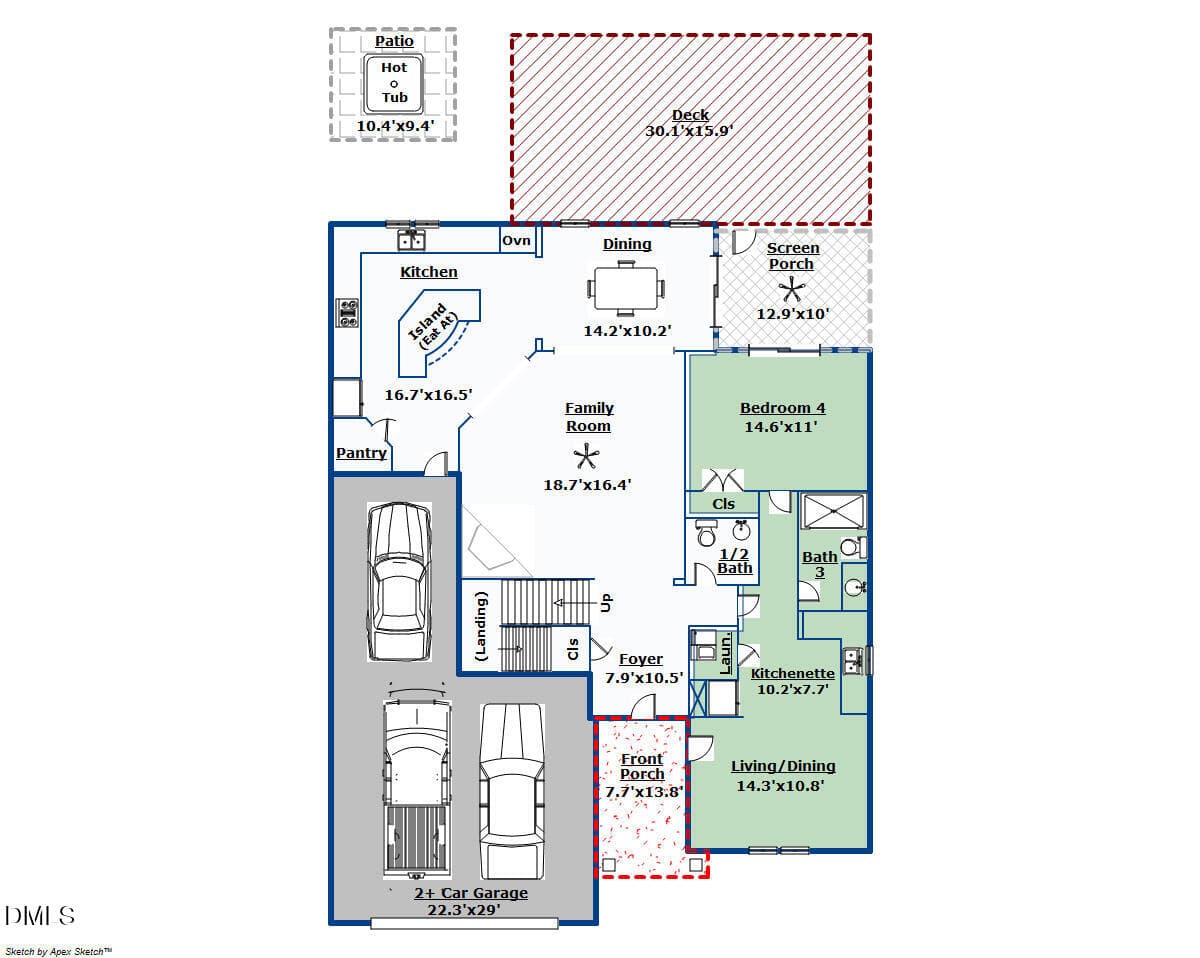 First Floor Layout - 205 Wellwater Avenue, Durham, NC 27703, Durham