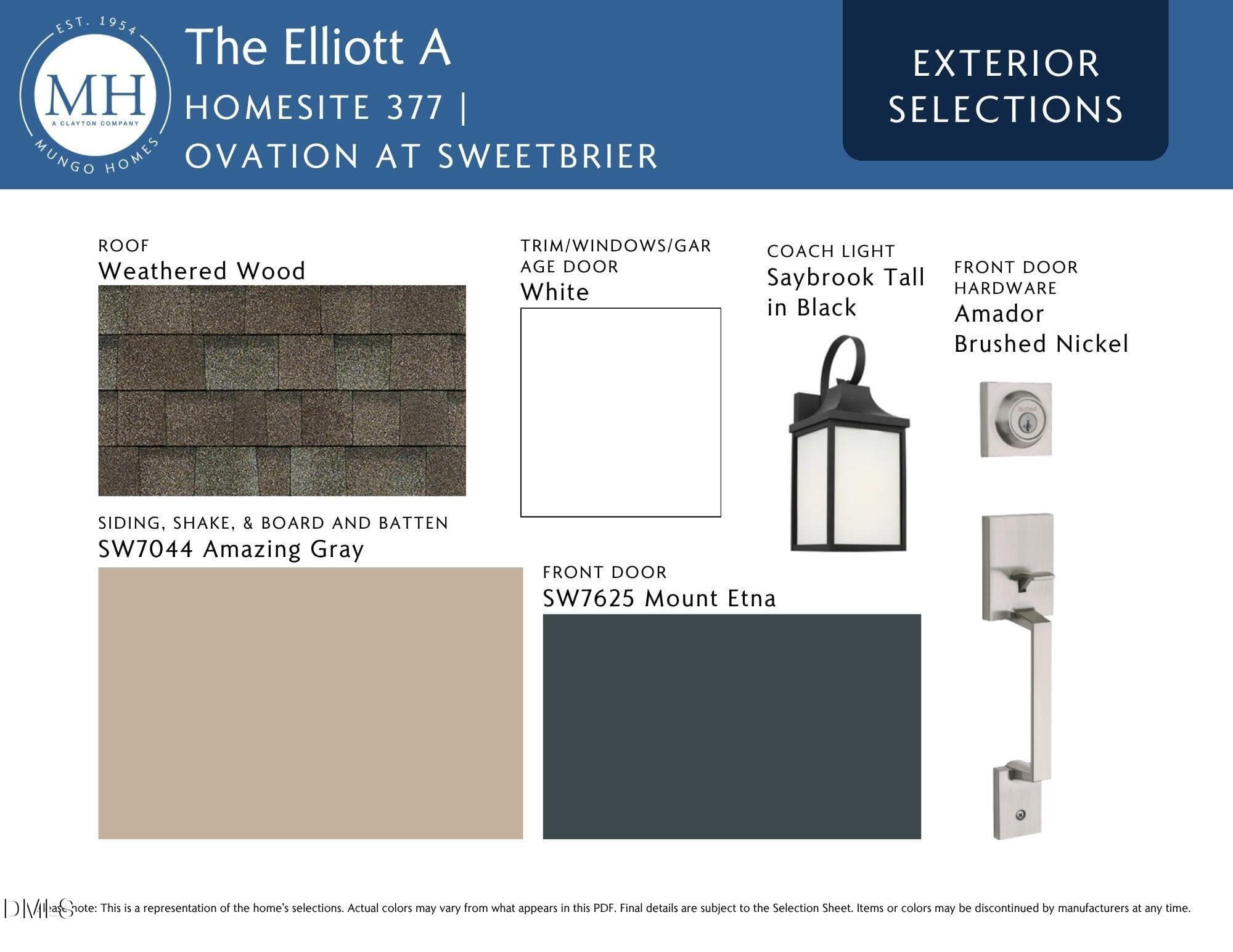 Exterior Color Selections - 2036 Bull City Bend 377, Durham, NC 27703, Durham