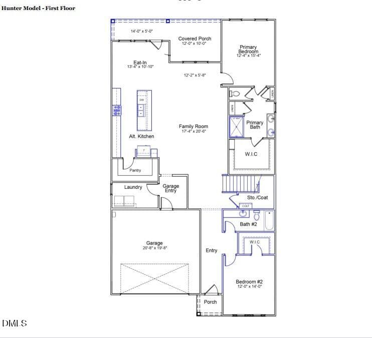 OVS 355 Hunter C - 1st Floor Layout - 3221 Jessamine Street 355, Durham, NC 27703, Durham