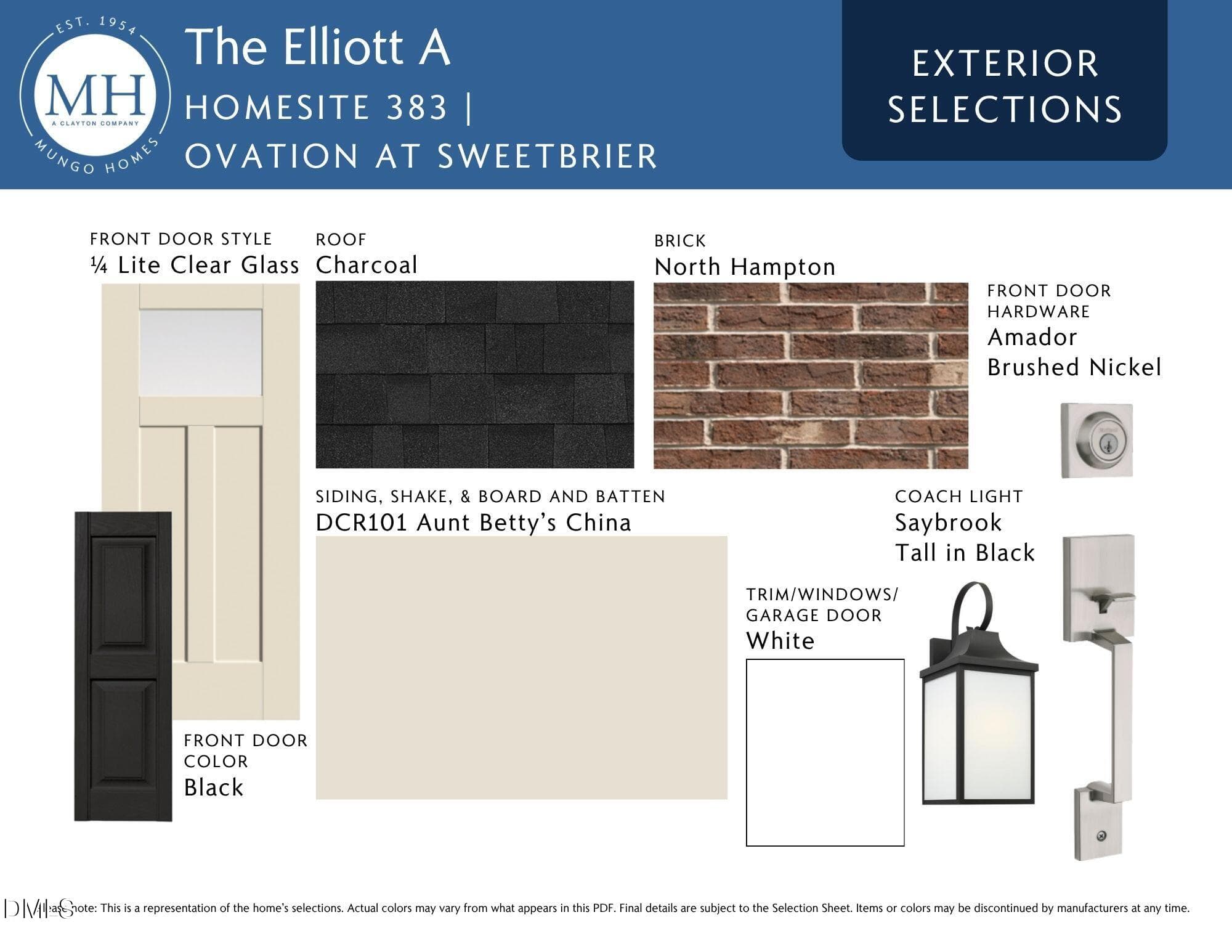 Exterior Color Selections - 2012 Bull City Bend 383, Durham, NC 27703, Durham