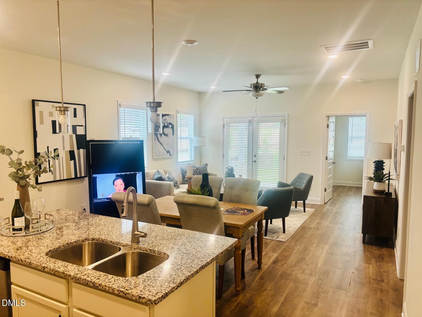 WOTH Model Staged Kitchen to living room - 4429 Dominion Crest Drive, Apex, NC 27523