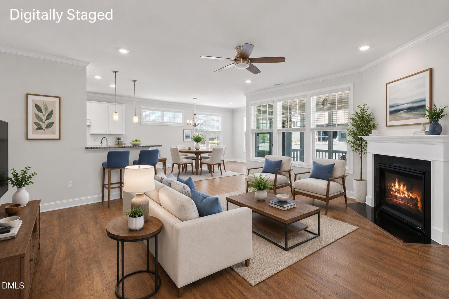 Family Room Staged - 48 Two Creeks Loop, Chapel Hill, NC 27517, Chapel Hill