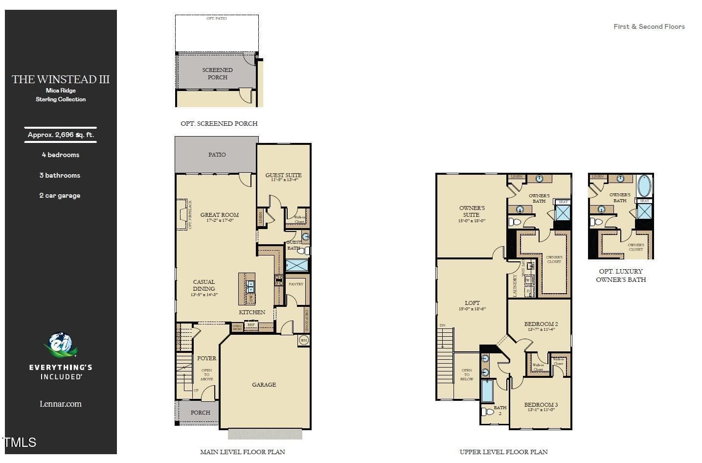Winstead Floorplan - 1021 Gemstone Way, Durham, NC 27703