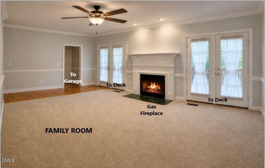 3 Family Rm w FP w TXT - 105 Sequoia Court, Cary, NC 27513, Cary