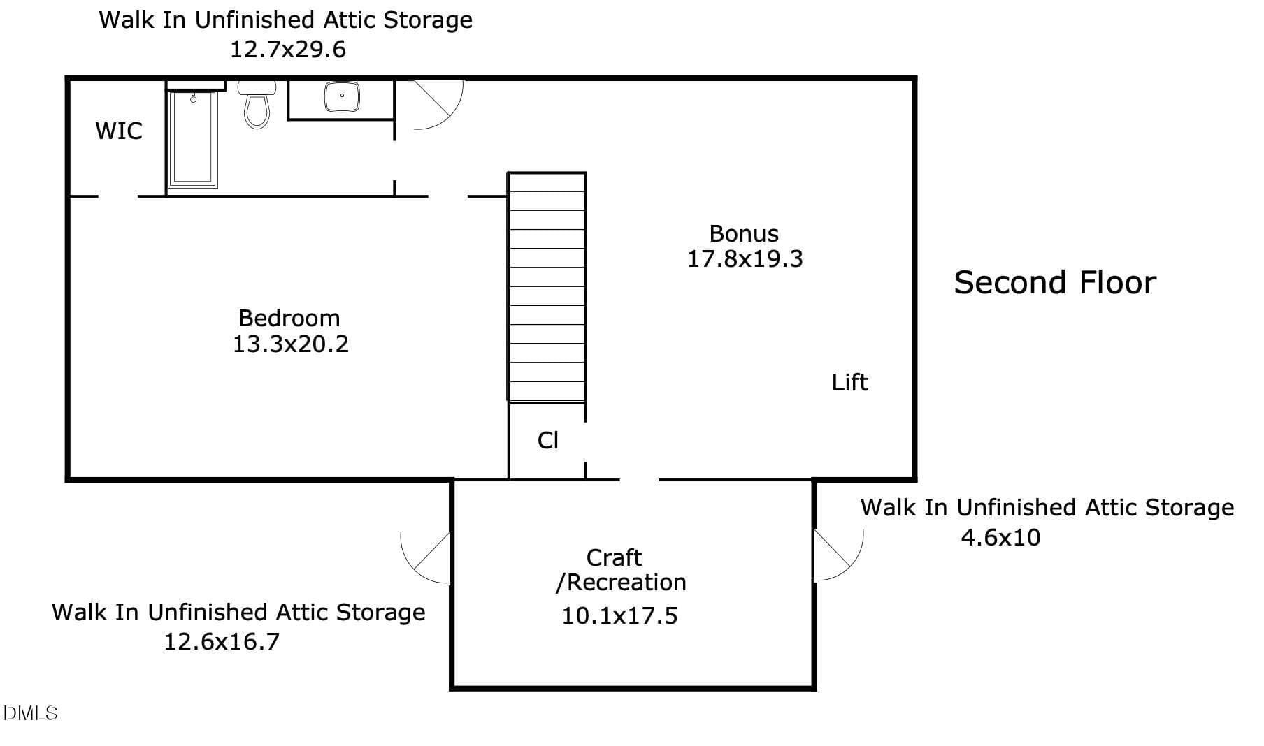 2nd Floor Layout - 341 Monteith Drive, Chapel Hill, NC 27516, Chapel Hill