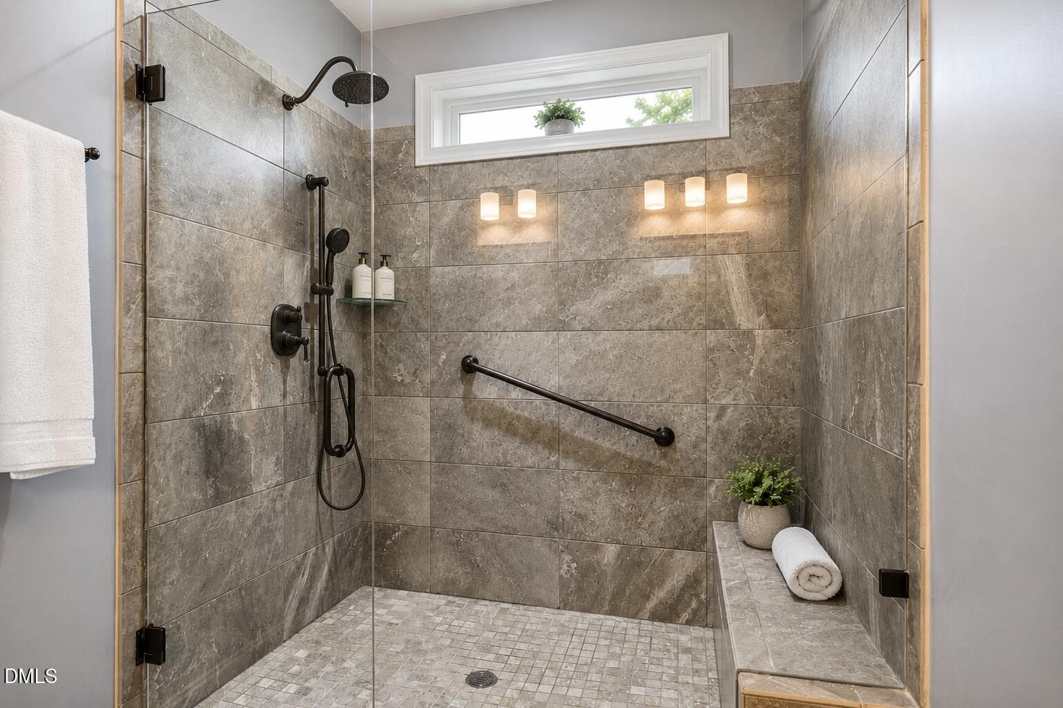 Tiled Walk-In Shower w/ Framless Glass - 297 Beacon Ridge Boulevard, Chapel Hill, NC 27516, Chapel Hill