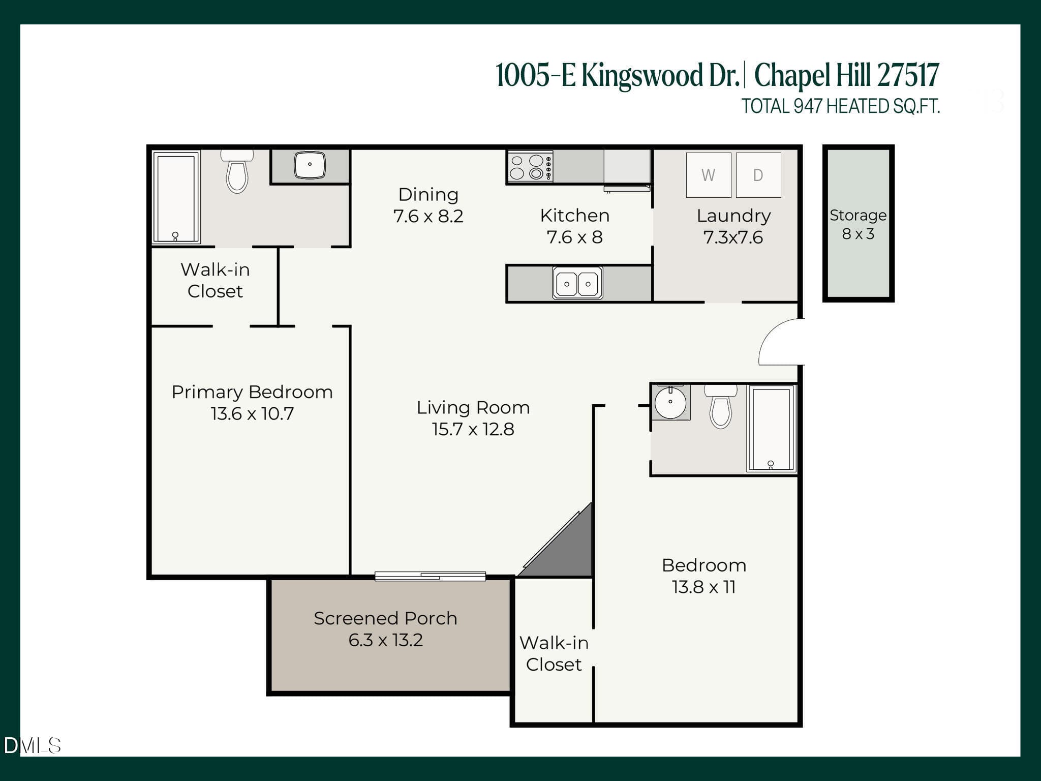 Floor plan - 1005 Kingswood Drive E, Chapel Hill, NC 27517, Chapel Hill