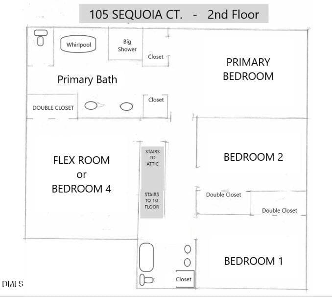 Floor Plan 2nd - 105 Sequoia Court, Cary, NC 27513, Cary