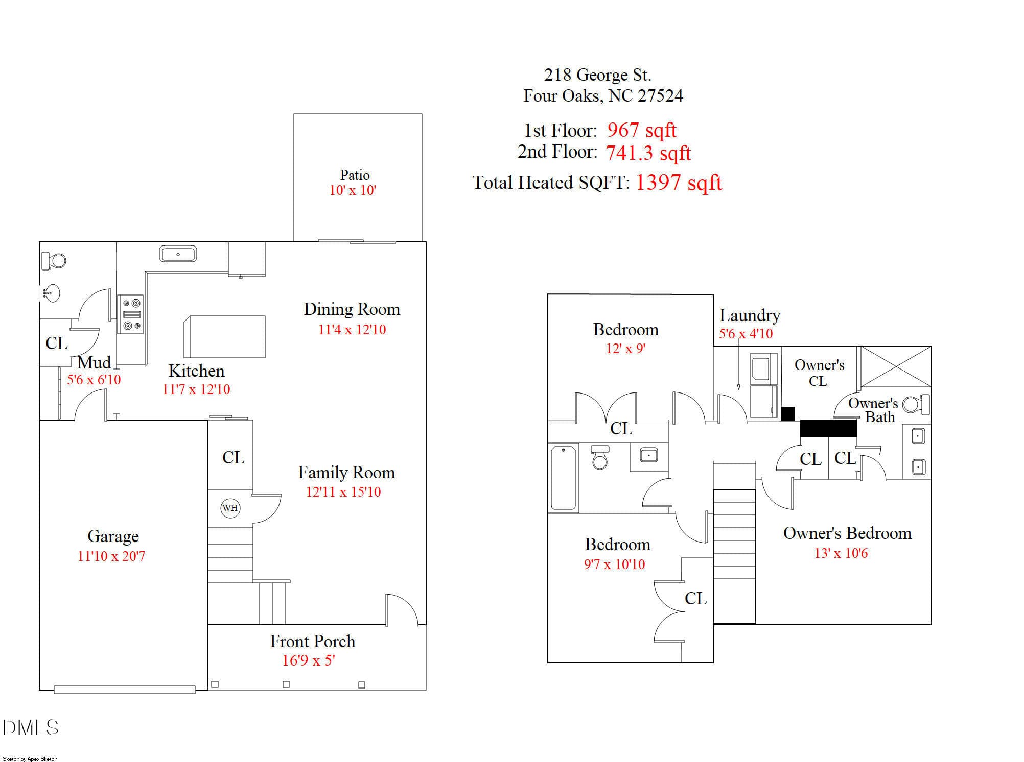 Floor Plan - 218 George Street, Four Oaks, NC 27524