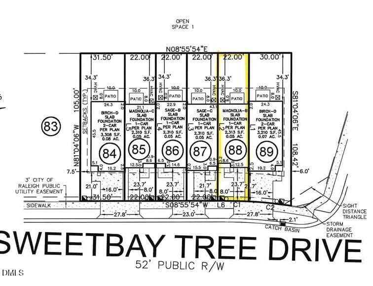 Plot Plan - 304 Sweetbay Tree Drive, Wendell, NC 27591