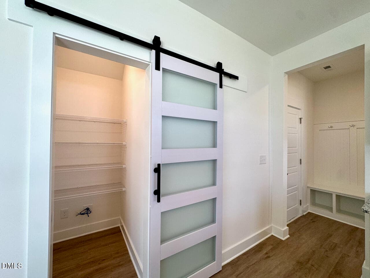 Walk-In Pantry with Glass Barn Door - 218 George Street A, Four Oaks, NC 27524