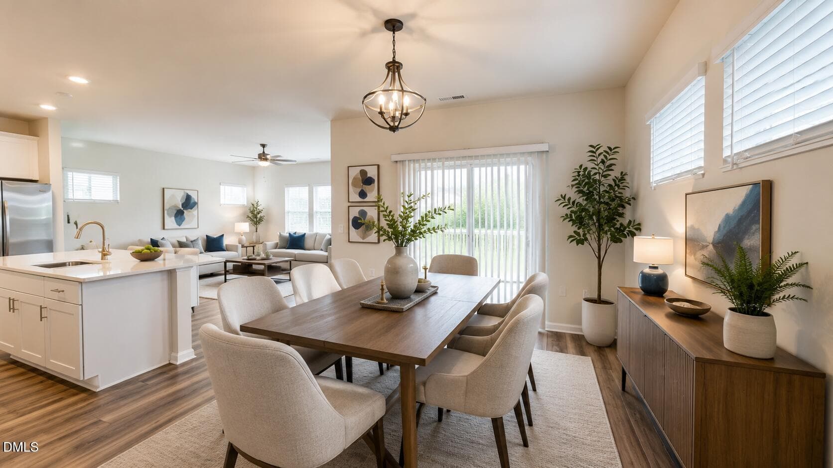 Dinning & Living Room-Staged - 105 Anise Tree Way, Clayton, NC 27527