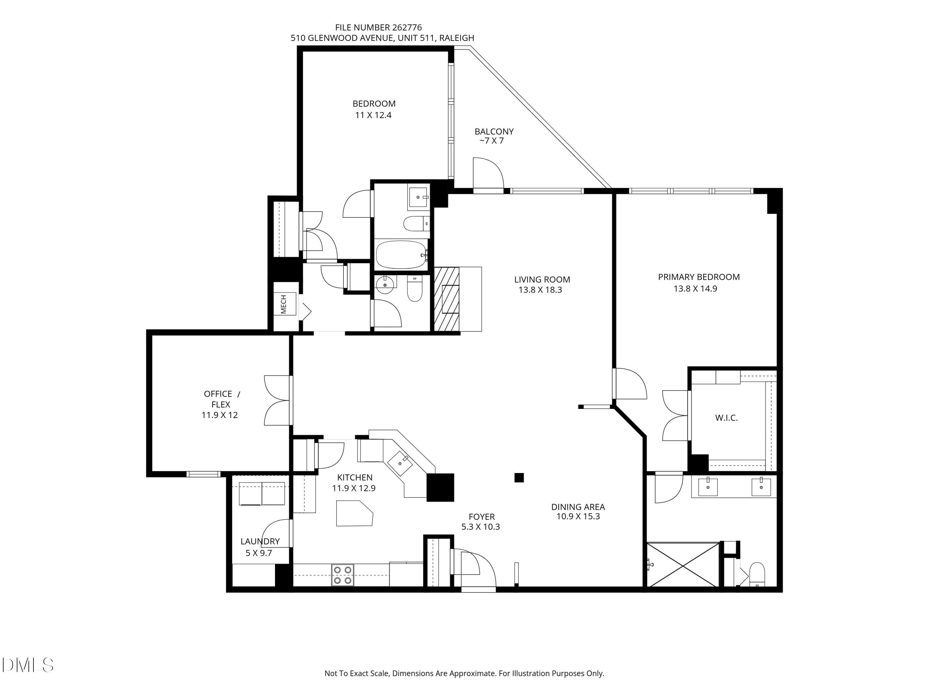 Unit 510 floorplan - 510 Glenwood Avenue, Raleigh, NC 27603, Raleigh