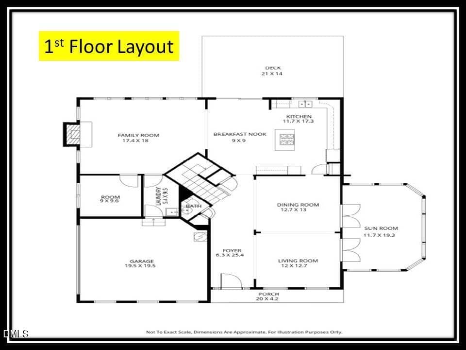 1st Flr Layout - 3204 Orchestra Court, Apex, NC 27539