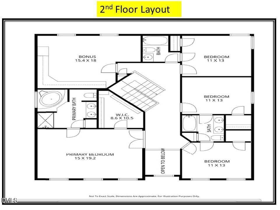 2nd flr layout - 3204 Orchestra Court, Apex, NC 27539