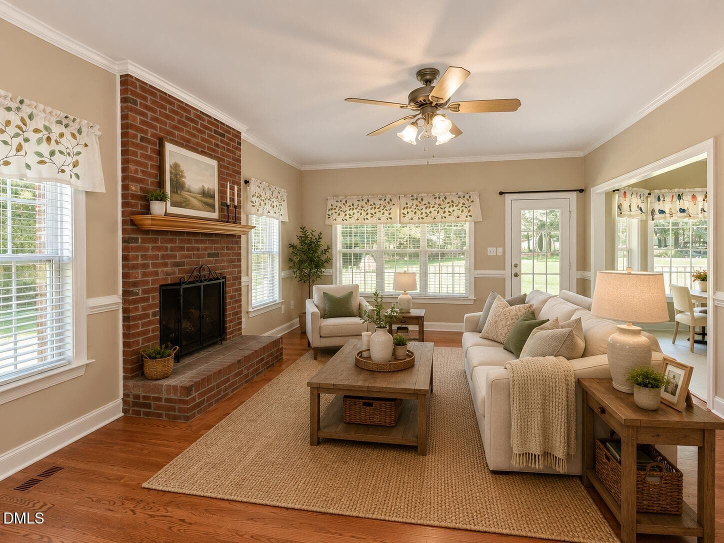 AI Staged Living Room - 1229 Jogging Court, Raleigh, NC 27603, Raleigh