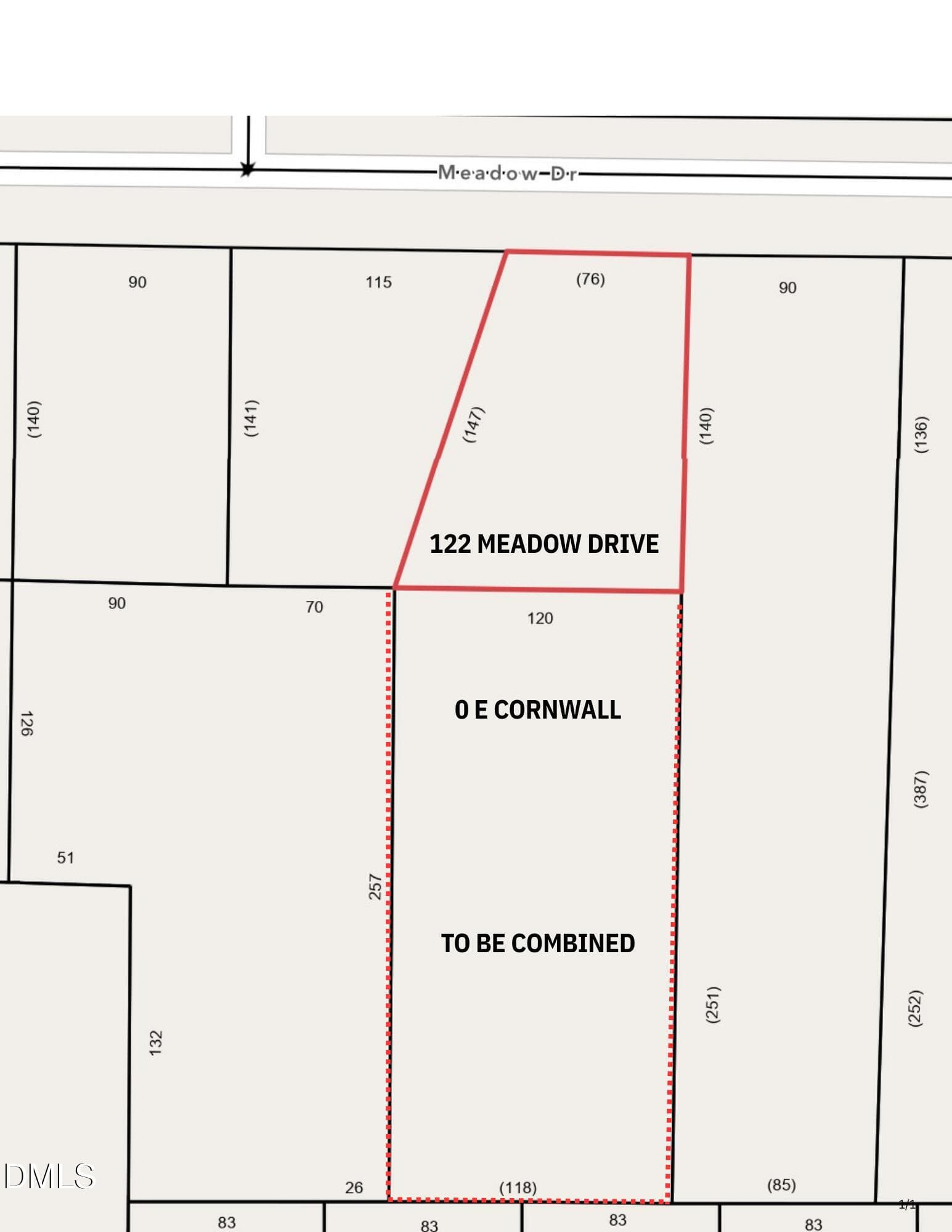COMBINED LOTS - 122 Meadow Drive, Cary, NC 27511