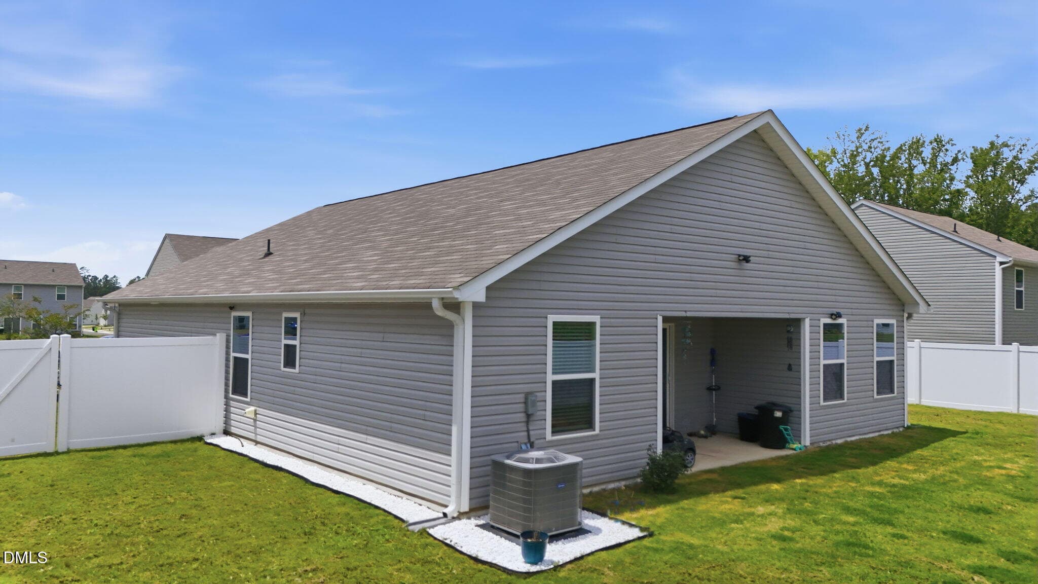 Back View with covered Patio - 108 Anaheim Street, Oxford, NC 27565