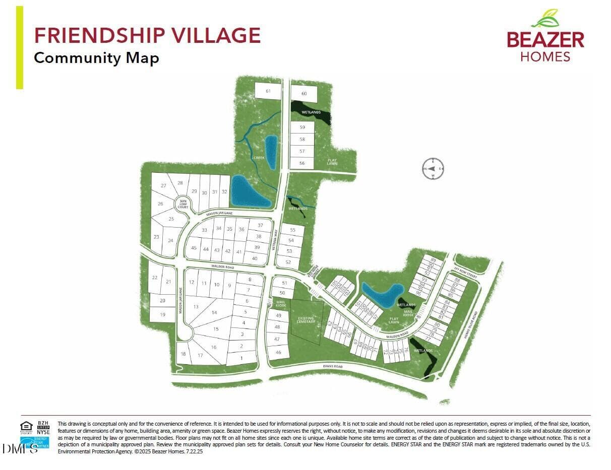 Friendship Site Map - 2918 Walden Road, Apex, NC 27502