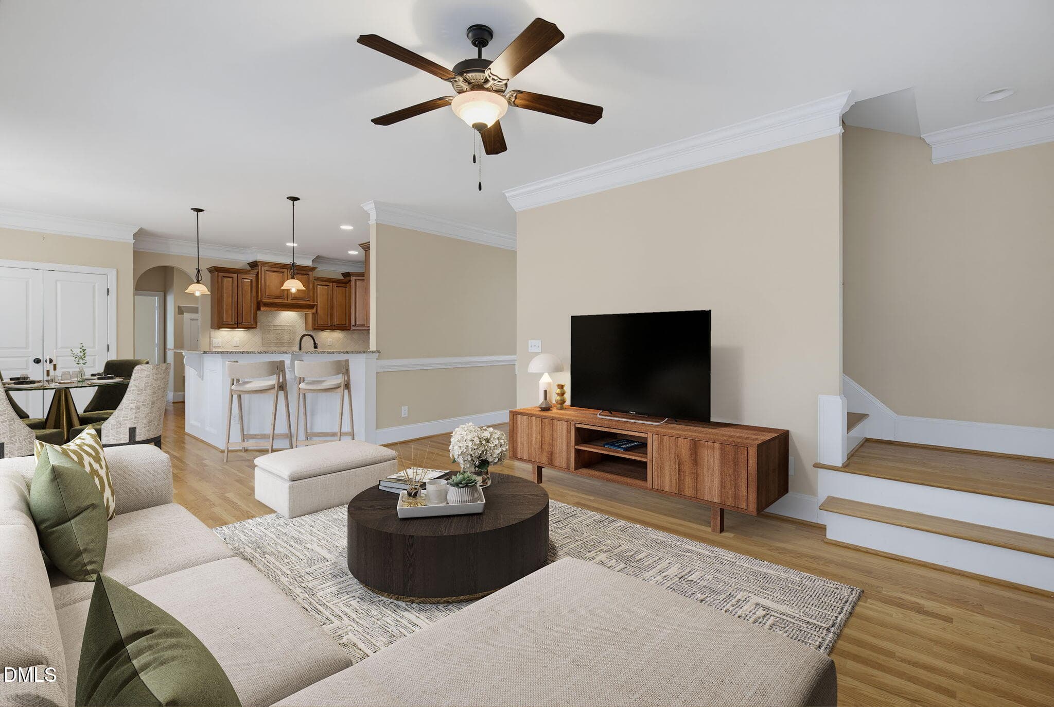 Virtually Staged Family Rm - 2800 Pompeii Place, Wake Forest, NC 27587