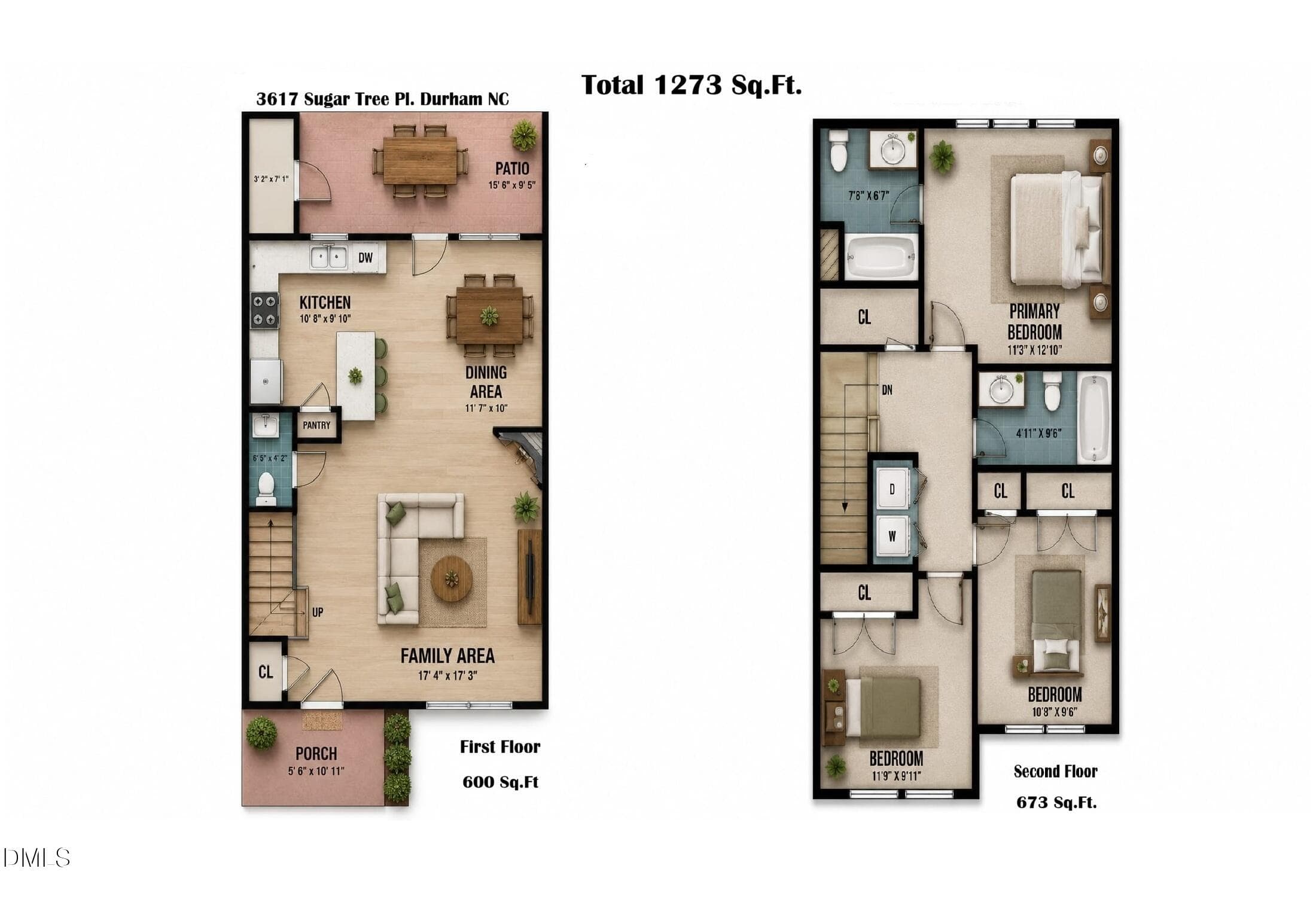 Floor plan - 3617 Sugar Tree Place, Durham, NC 27713, Durham