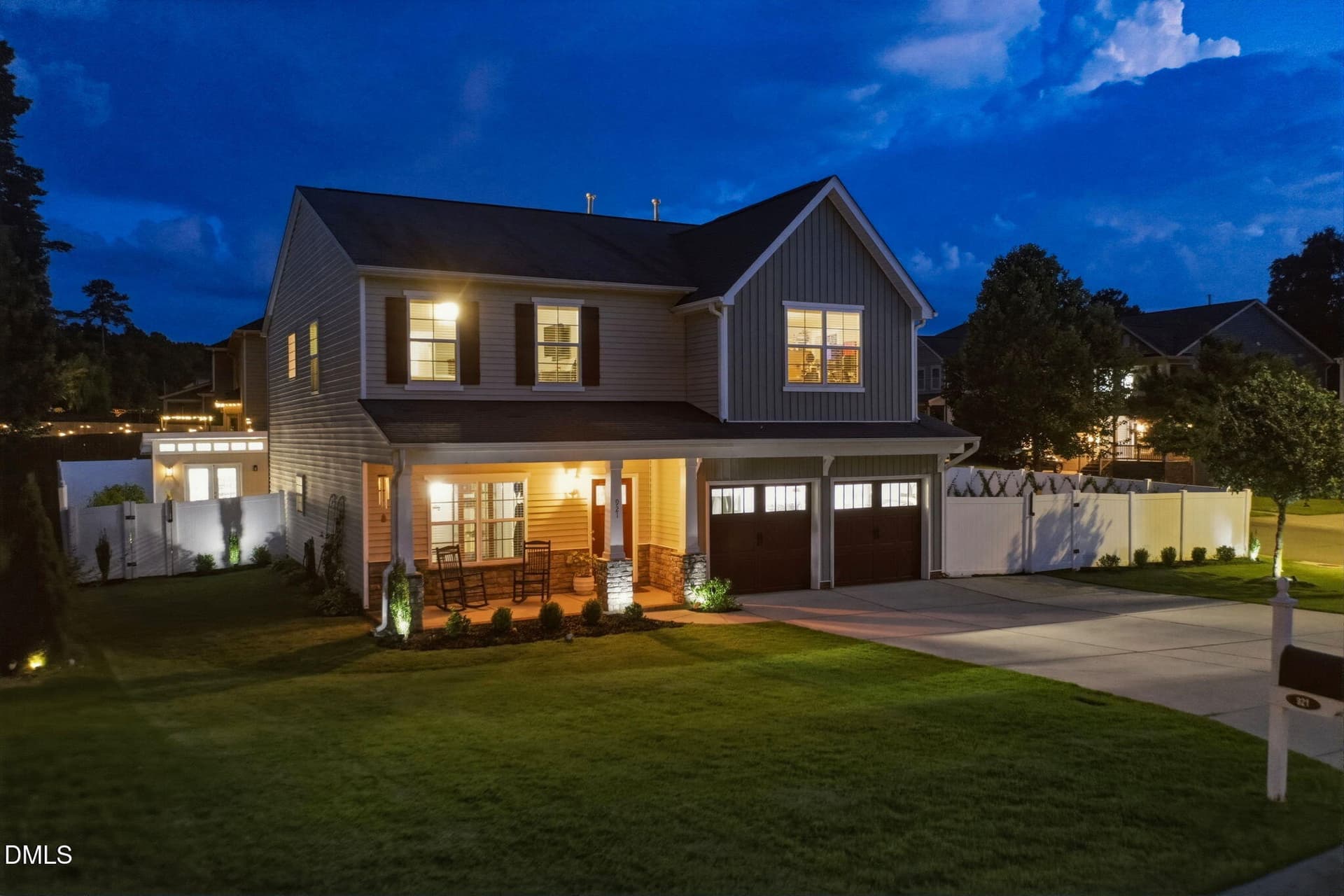 4-web-or-mls-DJI_0662 - twilight - 921 Sugar Tree Drive, Mebane, NC 27302