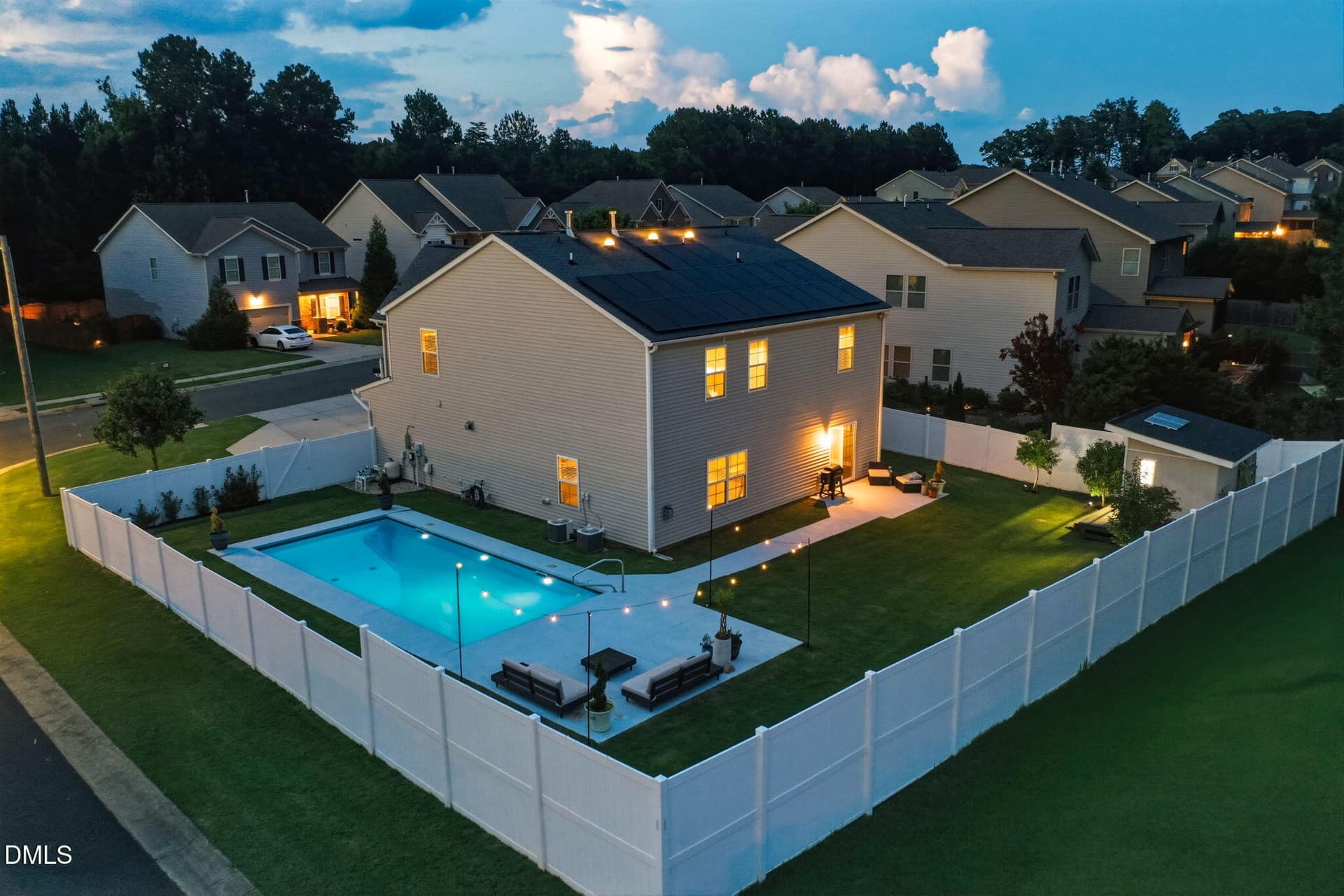 7-web-or-mls-DJI_0656 - twilight - 921 Sugar Tree Drive, Mebane, NC 27302