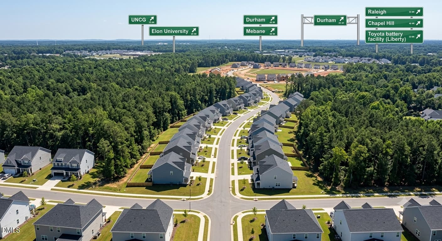 Radius to destinations - 1722 Langlais Drive, Graham, NC 27253