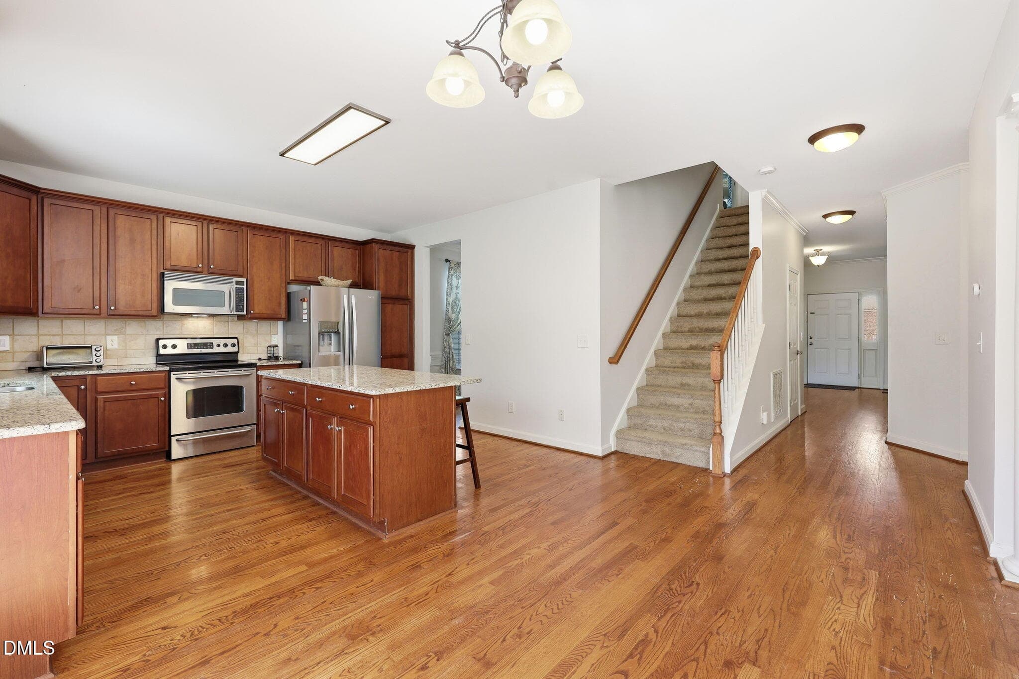 Kitchen to upstairs - 526 Redford Place Drive, Rolesville, NC 27571