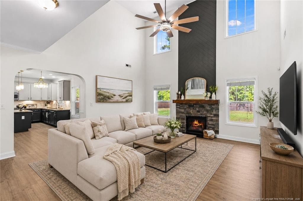 Living Room Virtually Staged - 3324 Amour Drive, Fayetteville, NC 28306, Fayetteville
