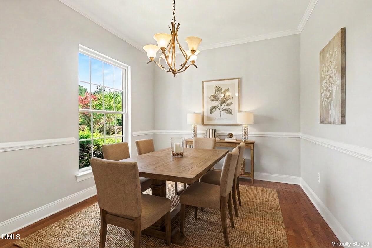 Staged as Formal Dining Room - 606 Old Chestnut Crossing, Moncure, NC 27559