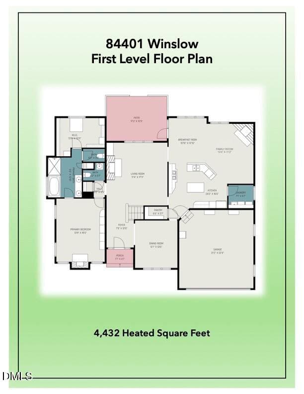 84401 Winslow - Main Level Floor Plan - 84401 Winslow, Chapel Hill, NC 27517, Chapel Hill