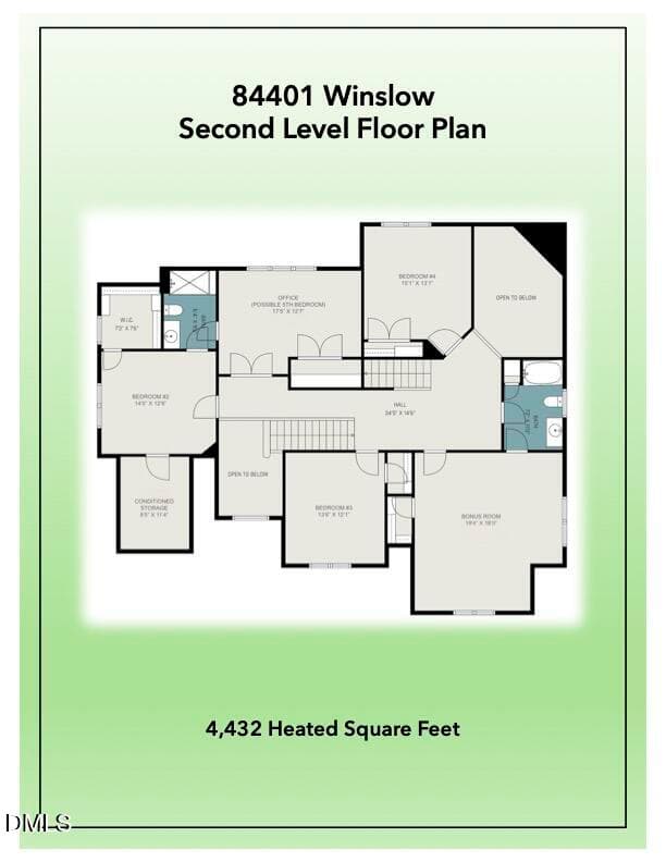 84401 Winslow - Second Level Floor Plan - 84401 Winslow, Chapel Hill, NC 27517, Chapel Hill