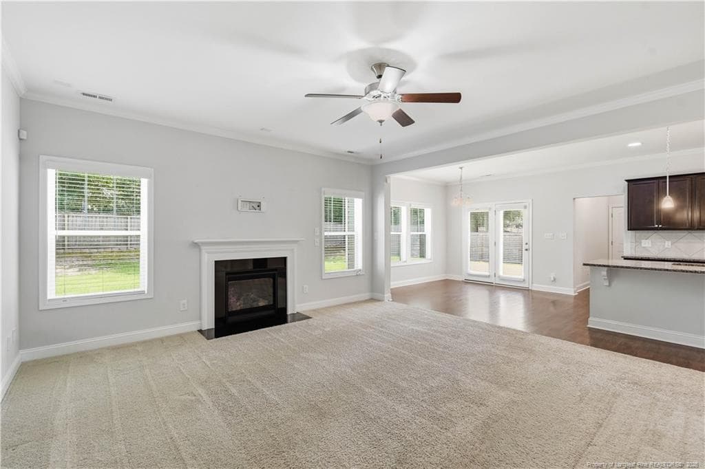 Living room w/ electric fireplace - 3340 Buckley Drive, Eastover, NC 28312