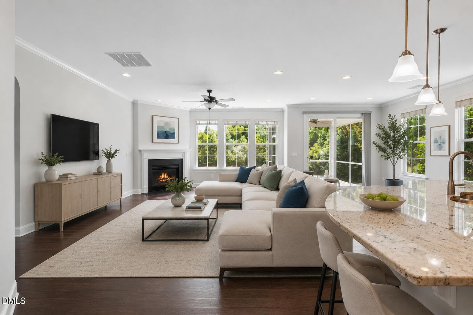 Living Room - Virtually Enhanced Photo - 1805 Bodwin Lane, Apex, NC 27502