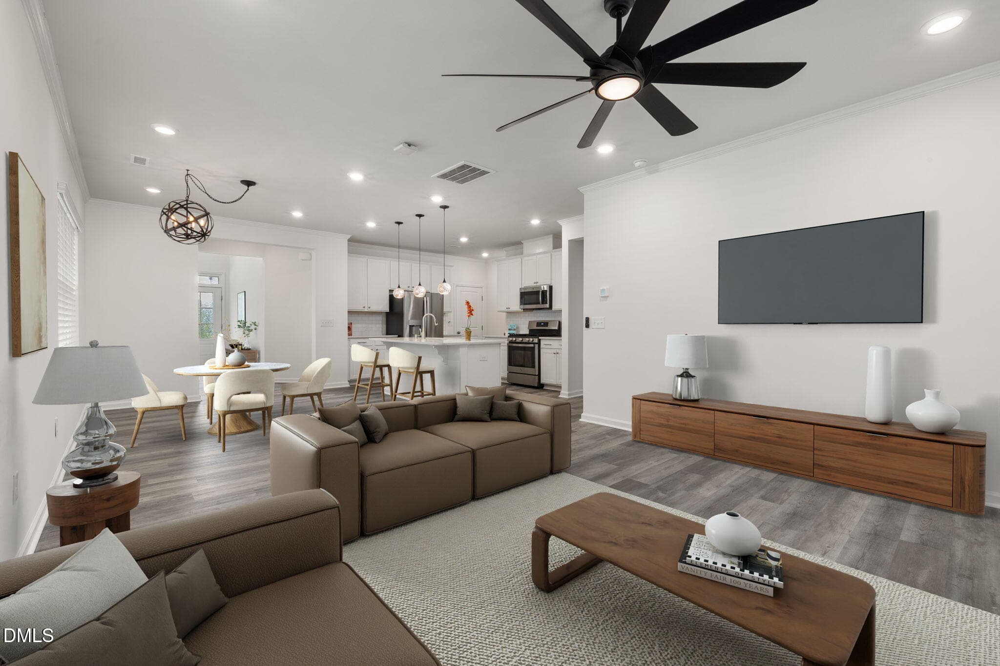 Virtually Staged Living Room - 905 Holly Bluff Lane, Durham, NC 27713, Durham