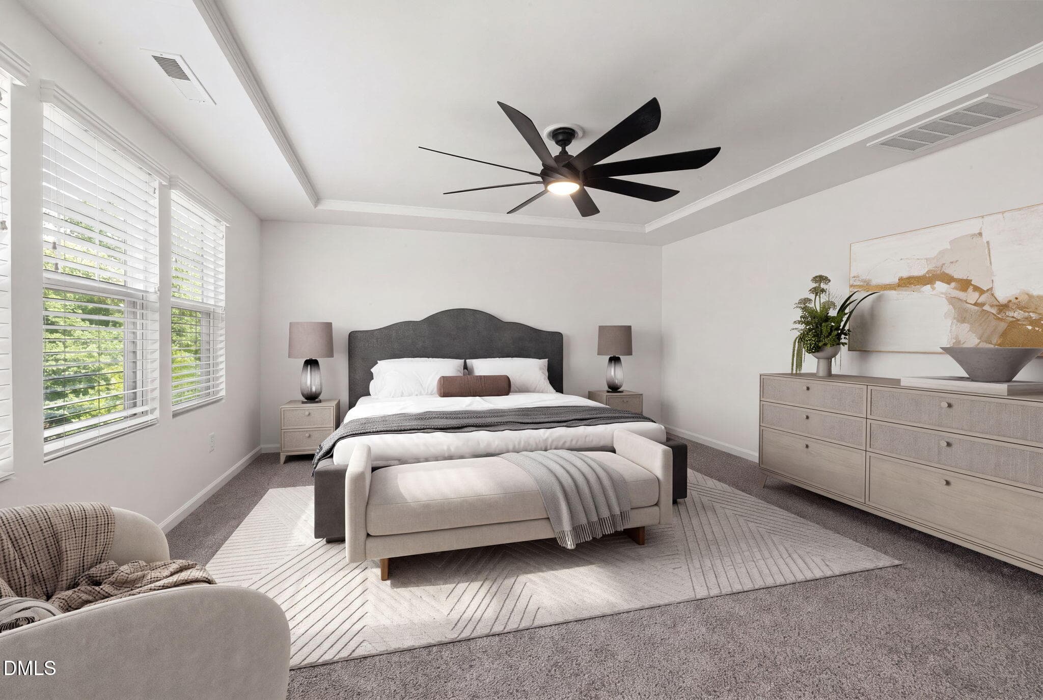 Virtually Staged Primary Suite - 905 Holly Bluff Lane, Durham, NC 27713, Durham