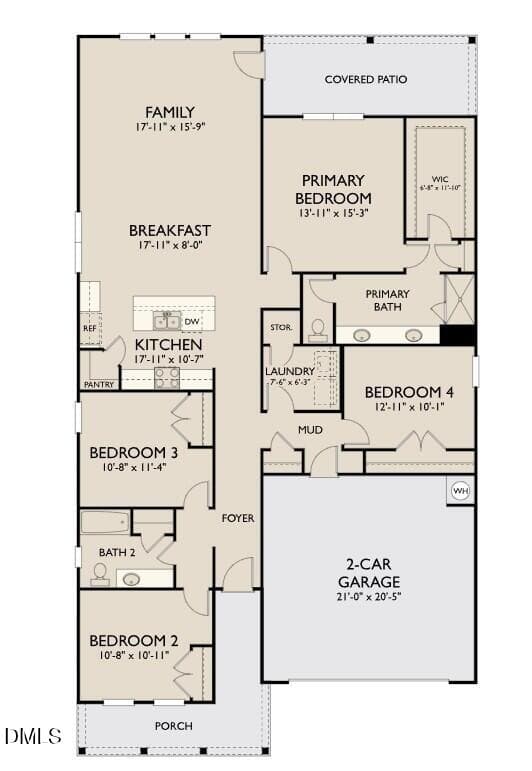 Caswell II Floor Plan - 241 S Harvest Ridge Way Homesite 205, Wilsons Mills, NC 27520