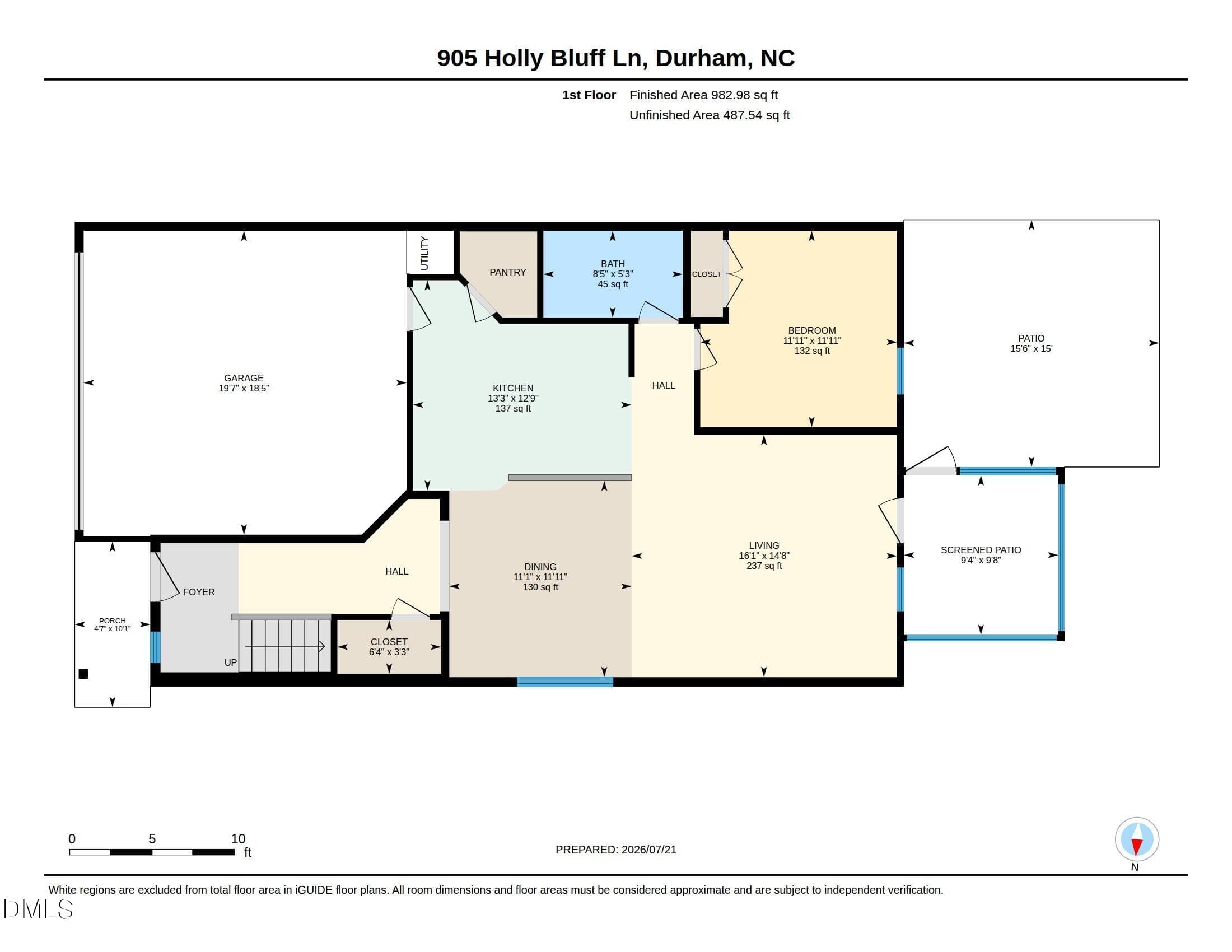 1st Floor - 905 Holly Bluff Lane, Durham, NC 27713, Durham