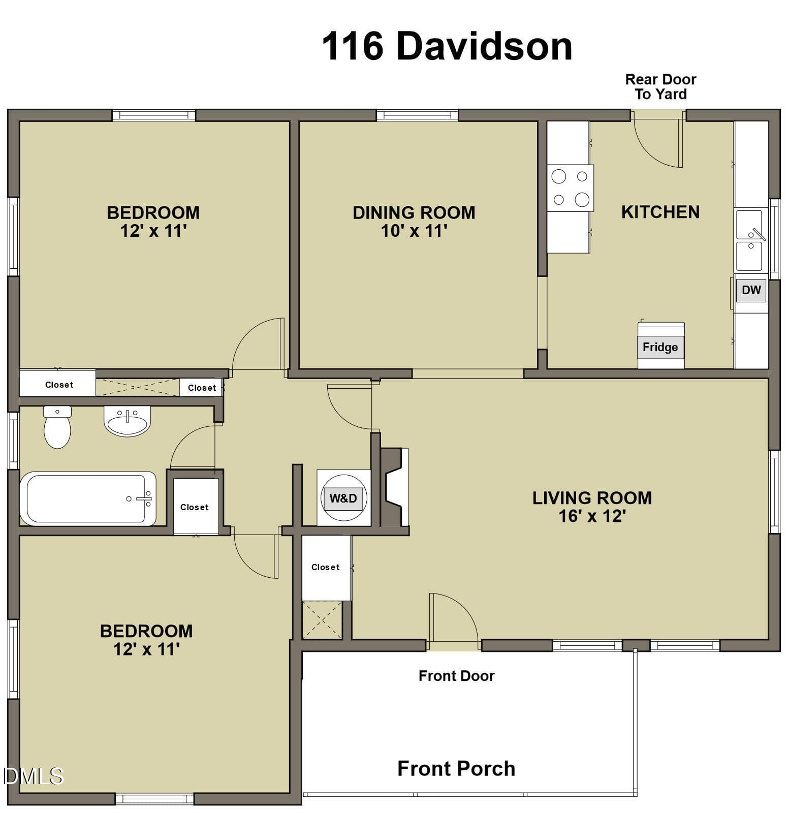 Floor Plan - 116 Davidson Avenue, Durham, NC 27704, Durham