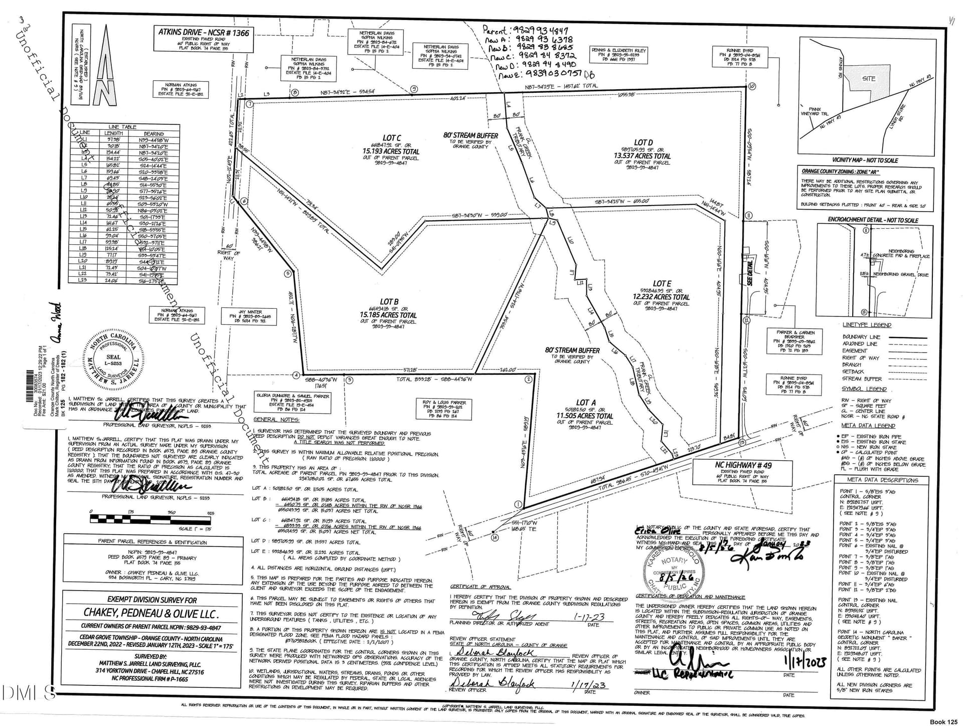 Recorded Plat - 0 Atkins Road, Mebane, NC 27302