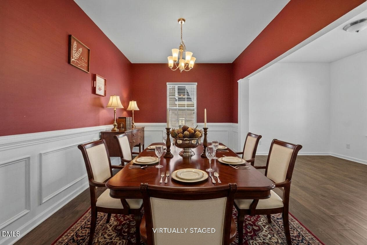 Dining room (1) Virtually Staged - 1532 Stark Spring Street, Raleigh, NC 27610, Raleigh