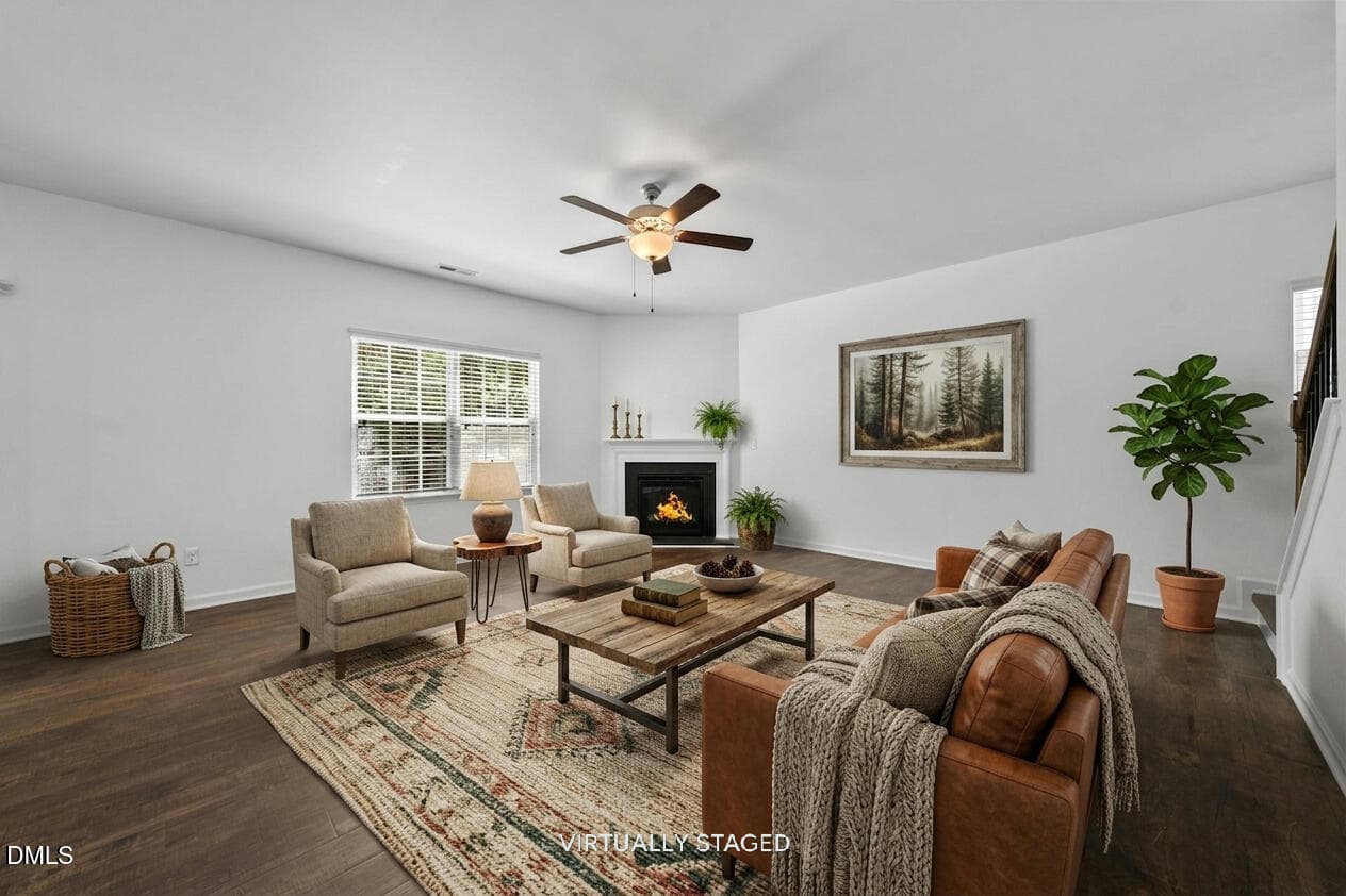 Family room (1) Virtually Staged - 1532 Stark Spring Street, Raleigh, NC 27610, Raleigh