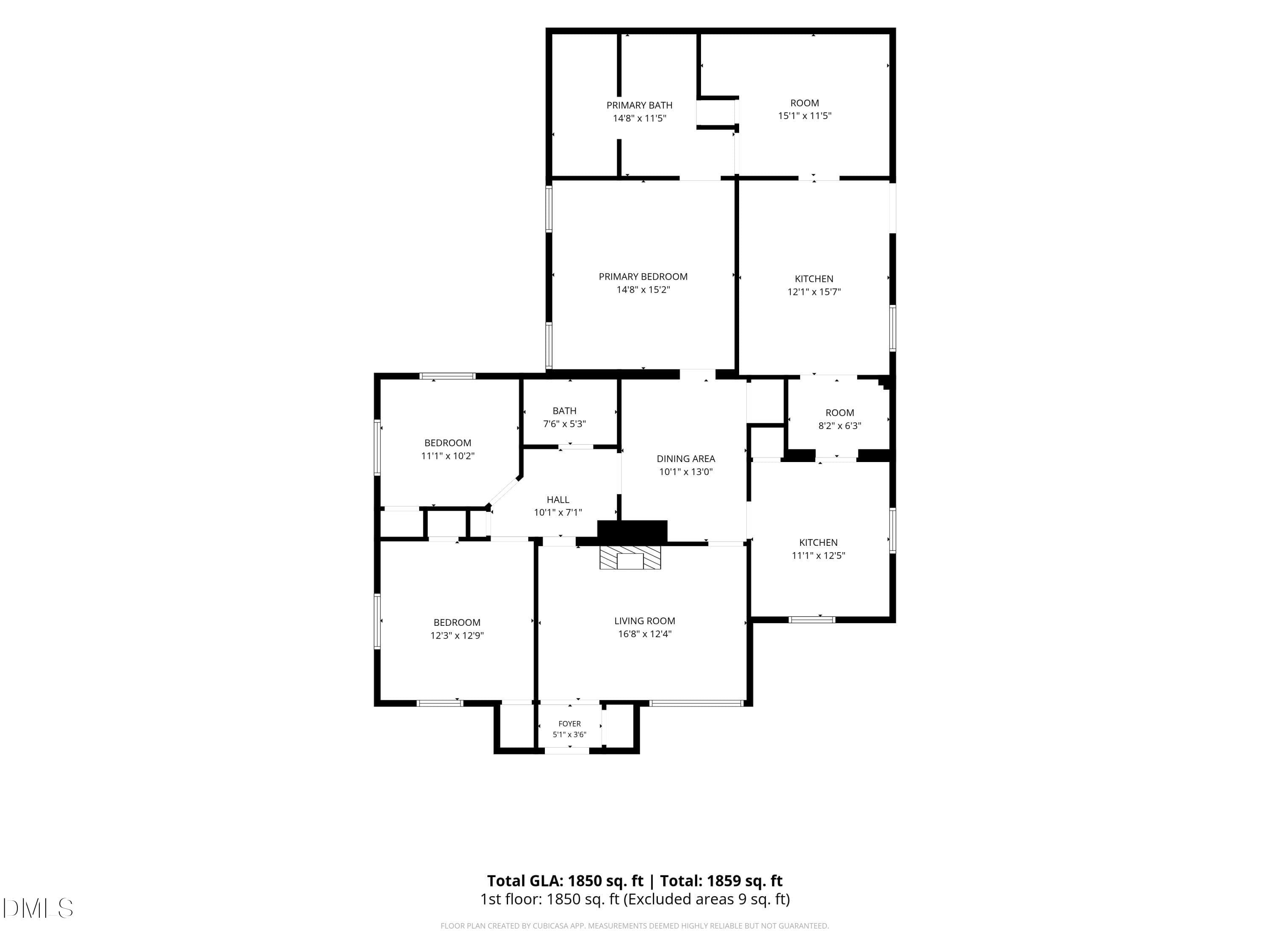 Floor Plan with Dimensions - 132 Watson Drive, Henderson, NC 27536, Henderson