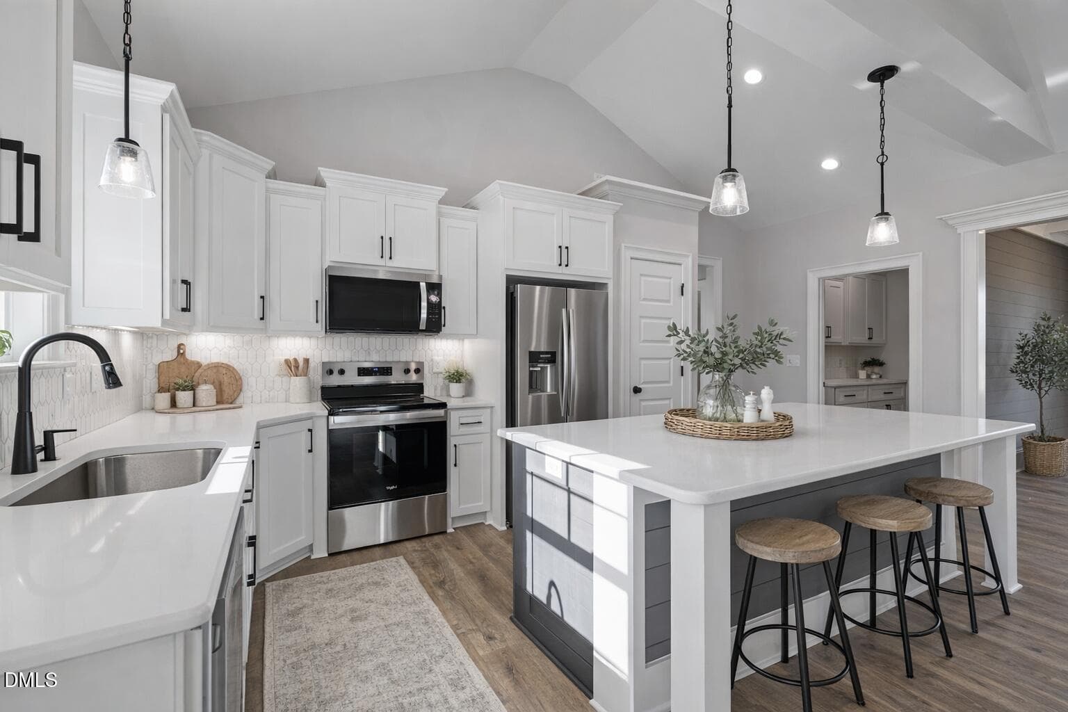 Modern farmhouse kitchen with rustic acc - 206 Stonewood Drive, Goldsboro, NC 27530